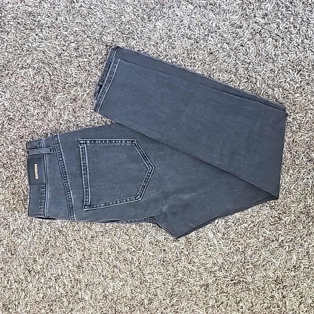 Express skinny high rise grey wash jeans